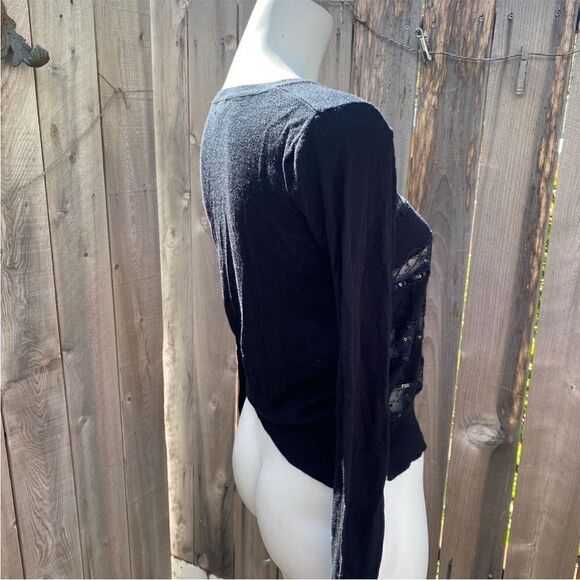 Mango black lightweight sweater with lace detailing size XS - Picture 5 of 6